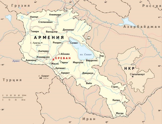 Карта Нагорный Карабах