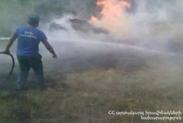 В селе Заритап сгорела 1 тонна кормов, 2 тонны – обгорели